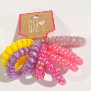 Oh Hello Haircare set of 8 Colorful Spiral Hair Ties Women's Fashion Accessories